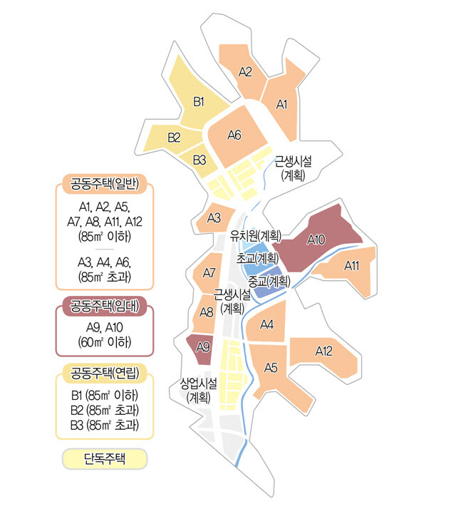 판교대장지구 블록별 위치도