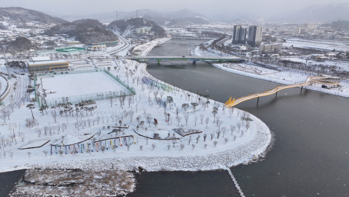 국가하천으로 승격되는 장성 황룡강의 설경 (1)