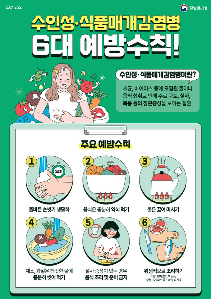 수인성·식품매개감염병 예방수칙 준수 당부