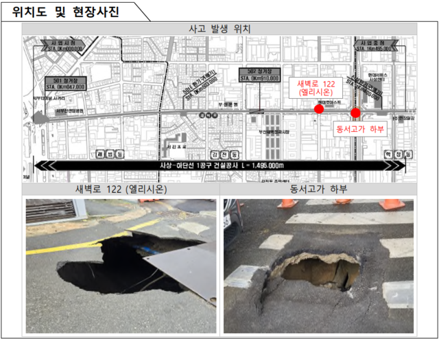 <b>사상</b>하단선 1공구 싱크홀, 시공품질 저하된 차수그라우팅 틈으로 물+흙...